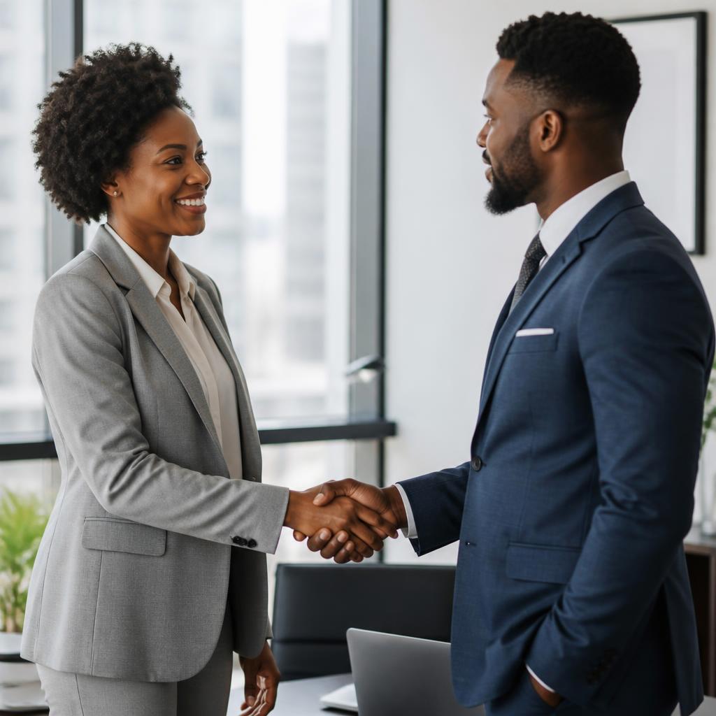 Handshake between two professionals
